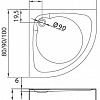 Душевой поддон NEW TRENDY Cantare R55 100x100 B-0254