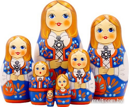 Развивающая игра Брестская Матрешка В народном норвежском костюме (набор 7 шт)