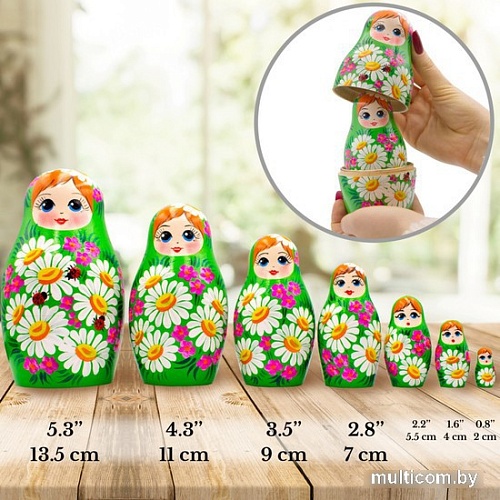Развивающая игра Брестская Матрешка В летнем сарафане с ромашками (набор 7 шт)