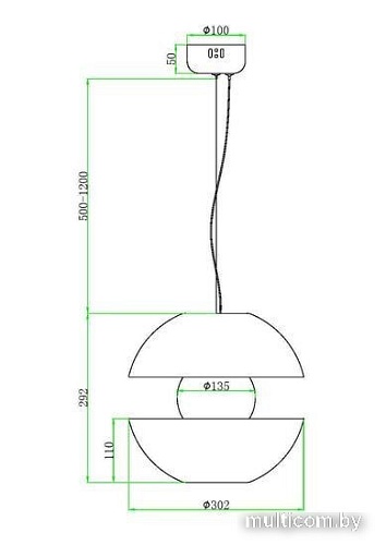 Подвесная люстра Maytoni Rebel MOD322PL-L6G3K