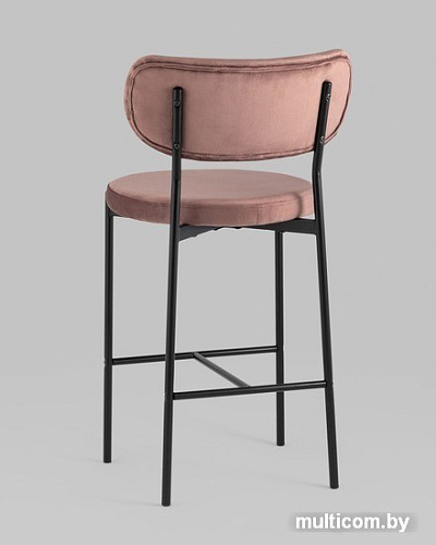 Стул Stool Group Барбара полубарный (велюр пыльно-розовый/черный)
