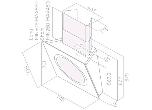 Кухонная вытяжка Elica OM AIR POP/F/75