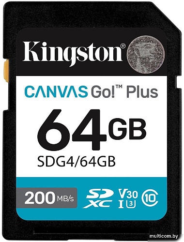 Карта памяти Kingston Canvas Go! Plus SDXC 64GB SDG4/64GB