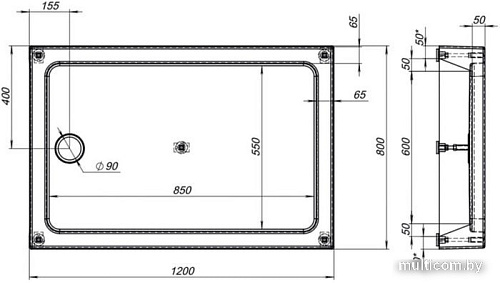 Душевой поддон Aquanet GL180 120x80