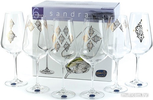 Набор бокалов для воды и напитков Bohemia Crystal Sandra 40728/S1387/550