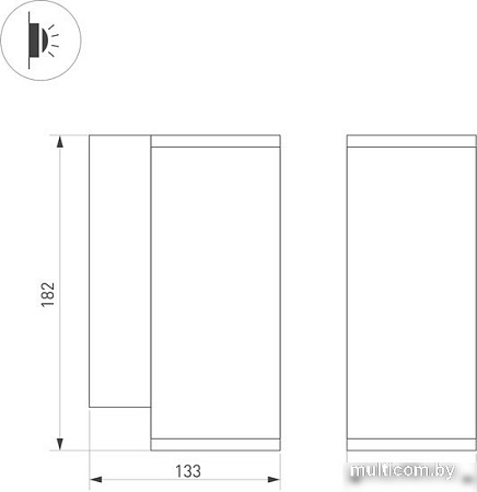Уличный настенный светильник Arlight LGD-FORMA-WALL-R90-12W Warm3000 037258