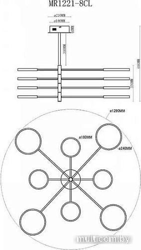 Подвесная люстра Myfar Eva MR1221-8CL