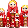 Развивающая игра Брестская Матрешка В красном платке и сарафане с орнаментом (набор 7 шт)