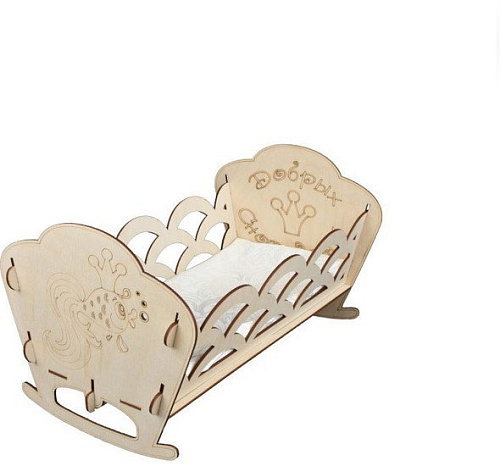 Кроватка для кукол Leader Toys Gold Fish 11392 (дерево светлое)