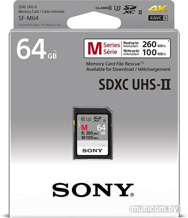 Карта памяти Sony SDXC SF-M Series UHS-II 64GB