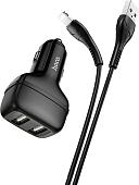 Автомобильное зарядное Hoco Z36 Lightning (черный)