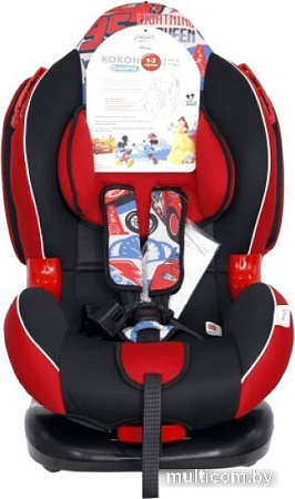 Детское автокресло Siger Disney Кокон Isofix (тачки спидометр/красный)