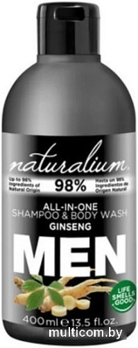 Косметика по уходу за телом Naturalium Гель для душа Men All-in-One Женьшень 400 мл