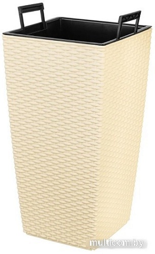 Кашпо El Casa Камелия 640379 (ротанг/слоновая кость)