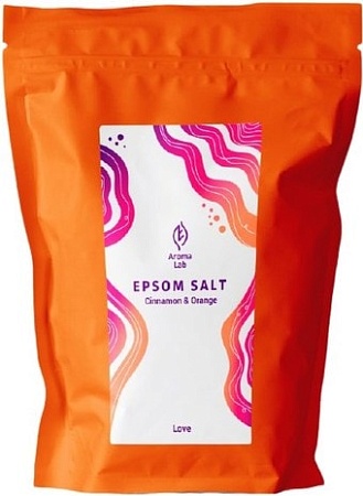 Косметика по уходу за телом Aroma Lab Соль Эпсома c корицей и апельсином Epsom Salt LOVE 450 г