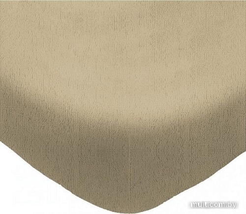 Постельное белье Luxsonia Махра на резинке 160x200 Мр0020-1 (бежевый)