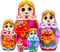 Развивающая игра Брестская Матрешка Классическая с лилиями и колокольчиками (набор 5 шт)