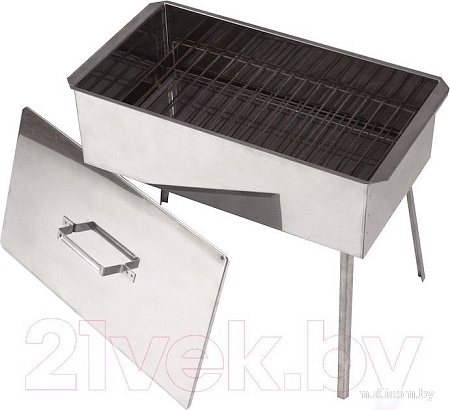 Мангалы, грили, барбекю НПО Кедр С поддоном и ножками 50x27x17.5 К2-0.8БНПн (0.8мм, нержавеющая сталь)