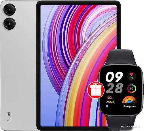 Планшет Xiaomi Redmi Pad Pro 6GB/128GB международная версия (мятный) + умные часы Xiaomi Redmi Watch 3 Active (черный) по акции