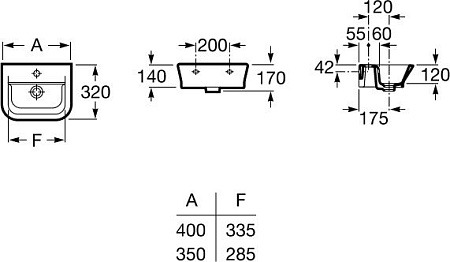 Умывальник Roca The Gap 40x32 (327478000)