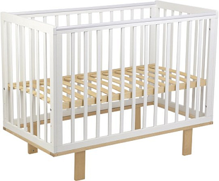 Классическая детская кроватка Polini Kids Simple 340 (белый/натуральный)