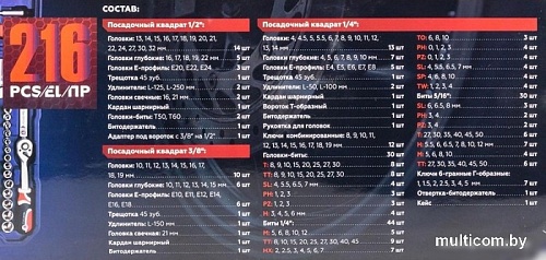 Универсальный набор инструментов Yataforce YF-38841 (216 предметов)