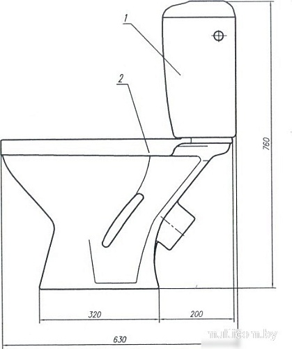 Унитаз напольный Лобненский стройфарфор Оптима Стандарт 10/1/5/3-51
