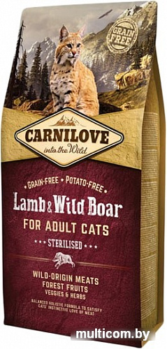 Корм для кошек Carnilove Adult Lamb & Wild Boar Sterilised 6 кг