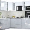 Готовая кухня Интерлиния Мила Пластик 1.88x2.4 LV (белый глянец/туманный глянец/опал светлый)