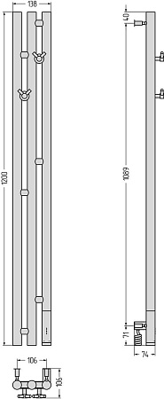 Полотенцесушитель Сунержа Терция 3.0 120x10.6 31-5845-1211