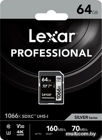 Карта памяти Lexar Professional 1066x SDXC LSD1066064G-BNNNG 64GB