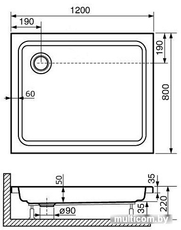 Душевой поддон RGW Style 120x80