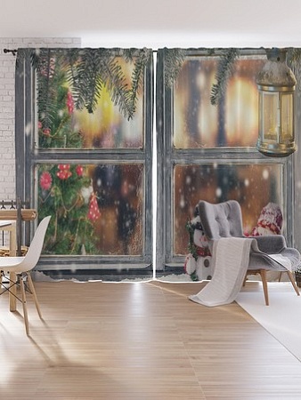 Комплект штор JoyArty Зимнее окно Oxford DeLux 1.7x2.65 м pox_21494_170x265 (2 шт)