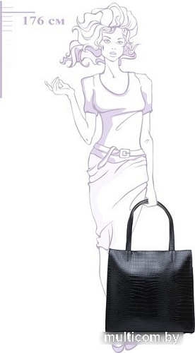 Женская сумка Souffle 269 2695001 (черный кайман эластичный)