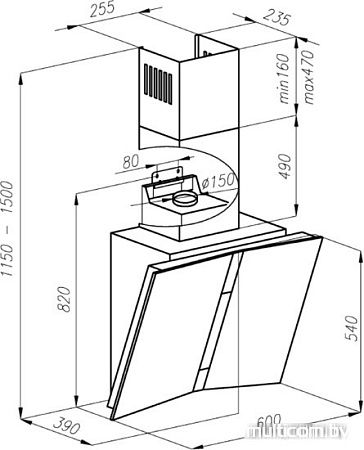 Кухонная вытяжка Ciarko Versum Black 60