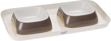 Миски на подставке Ferplast Glam Tray Small (коричневый)