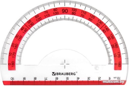 Транспортир BRAUBERG Fresh zone 210760
