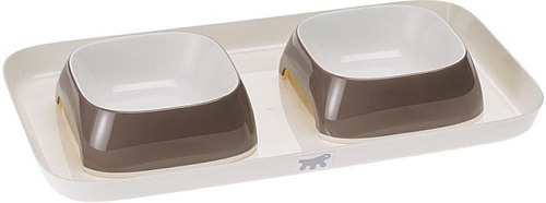 Миски на подставке Ferplast Glam Tray Small (коричневый)