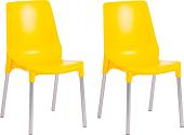 Стул TetChair Genius металл/пластик (2шт, желтый/ножки хром)