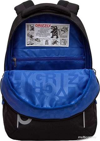 Школьный рюкзак Grizzly RB-452-3f (черный/синий)