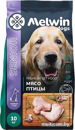 Melwin Для собак старше 7 лет с мясом птицы (10 кг)