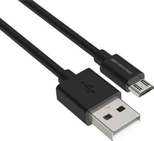 Кабель Atomic HQ-Base 30.240 USB Type-A - microUSB (1 м, черный)