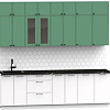 Готовая кухня Интермебель Лион-9 В-1 2.6м (мята софт/белый софт/тунис)