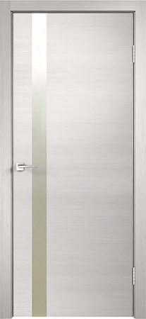 Межкомнатная дверь Velldoris Techno Z1 60x200 (дуб белый поперечный, зеркало матированное)