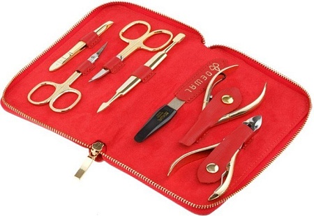 Набор для маникюра и педикюра Dewal 904RED (красный)