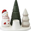 Подсвечник Tkano New Year Essential Enchanted forest TK24-NY_CNH0003 (белый/зеленый)