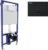 Инсталляция для унитаза Visam Slim 525 с кнопкой F5 EX-040255 (черный Soft Touch)