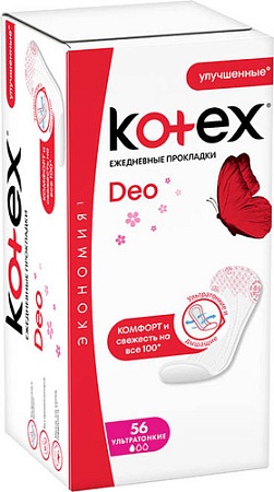 Прокладки ежедневные Kotex Super Slim Deo супертонкие (56 шт)