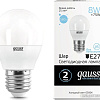 Светодиодная лампочка Gauss Elementary 8W 560lm 6500K Е27 53238