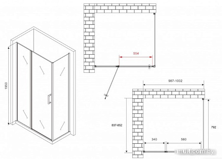 Душевой уголок Abber Sonnenstrand AG04100S-S85